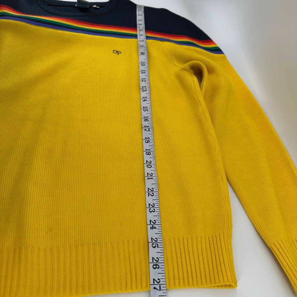VTG 80s Ocean Pacific Op Rainbow Stripe Sweater Large Stranger Things Surf Retro - Picture 8 of 12